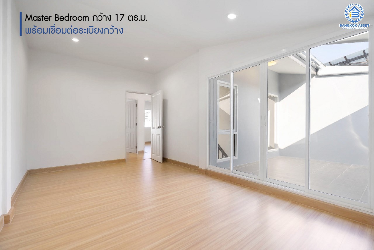 บ้านมือสองตกแต่งใหม่ บนทำเลที่ดีที่สุด! หน้าโครงการติด MRT "สถานีไทรม้า" ม.ซื่อตรง พระนั่งเกล้า-ท่าอิฐ ทาวน์เฮ้าส์หลังใหญ่ เนื้อที่ 26 ตร.ว. ฟังก์ชั่นจัดเต็ม 3 ห้องนอน 2 ห้องน้ำ 2 ที่จอดรถ ทำเลใกล้ เซ็นทรัลรัตนาธิเบศร์ และทางด่วน "งามวงศ์วาน"...